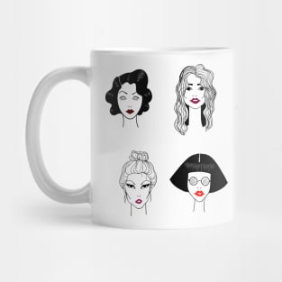 Girls with red lips (lipstick) Mug